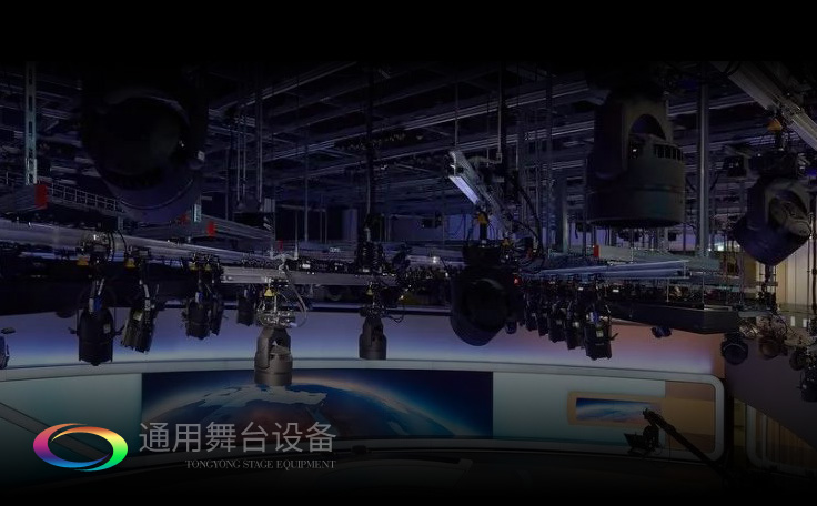 梅州市廣播電視臺演播廳高清升級改造設備項目完工，通用舞臺舞臺阻燃幕布給您一個更絢爛的演播廳呈現