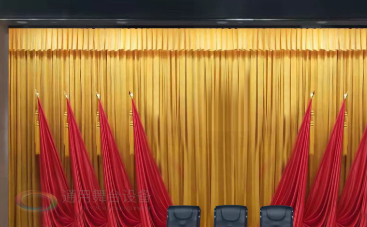 實德經(jīng)商，信譽永恒！會議廳舞臺幕布 學(xué)校阻燃幕布 機場演出電動舞臺阻燃幕布批發(fā) 訂做 阻燃處理